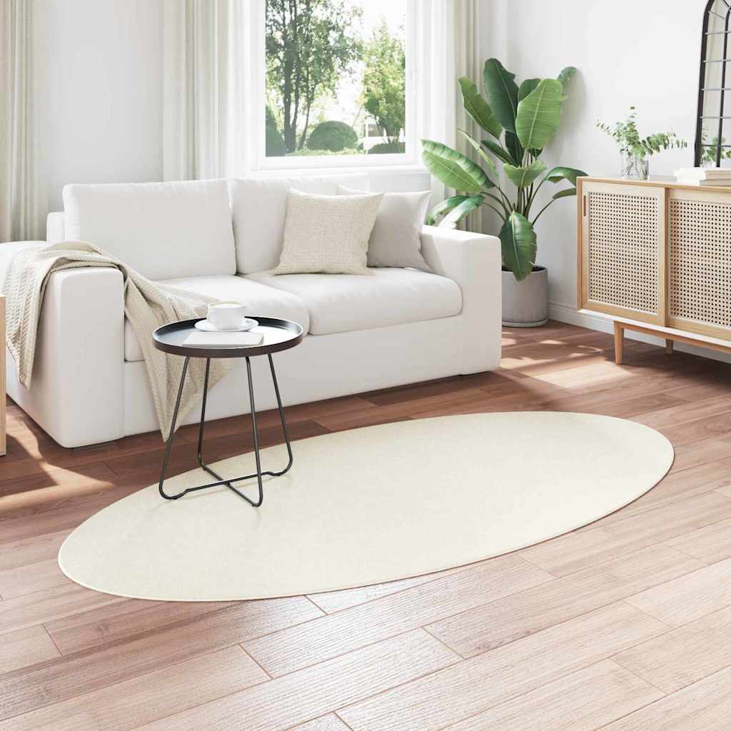 Tappeti per area Ovale HUARTE Crema 100 x 200 cm