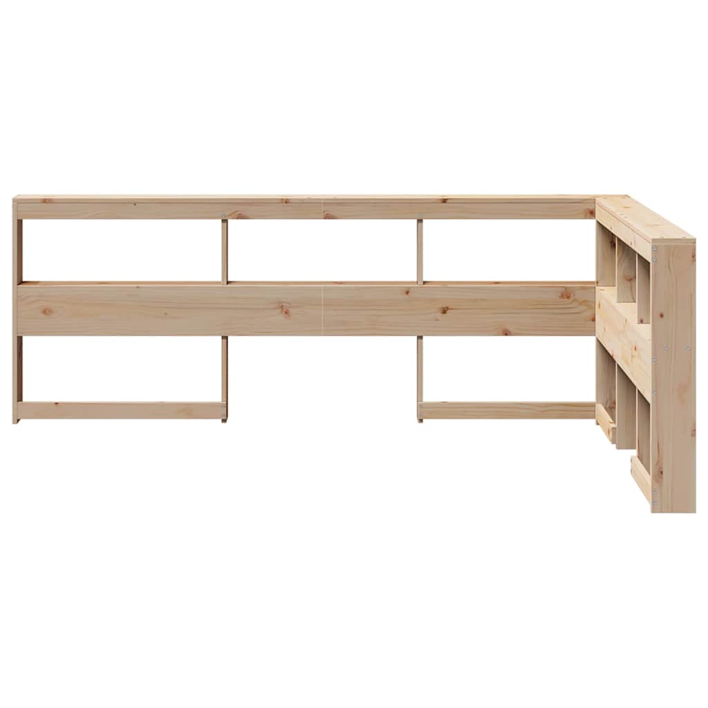 Testiera Libreria a L 120 cm in Legno Massello di Pino