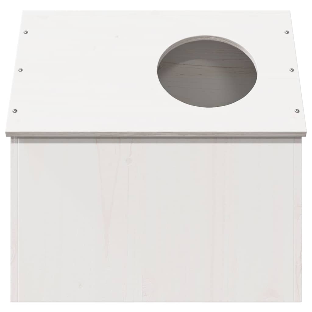 Cuccia per Gatti Bianca 41x50x50 cm in Legno Massello di Pino