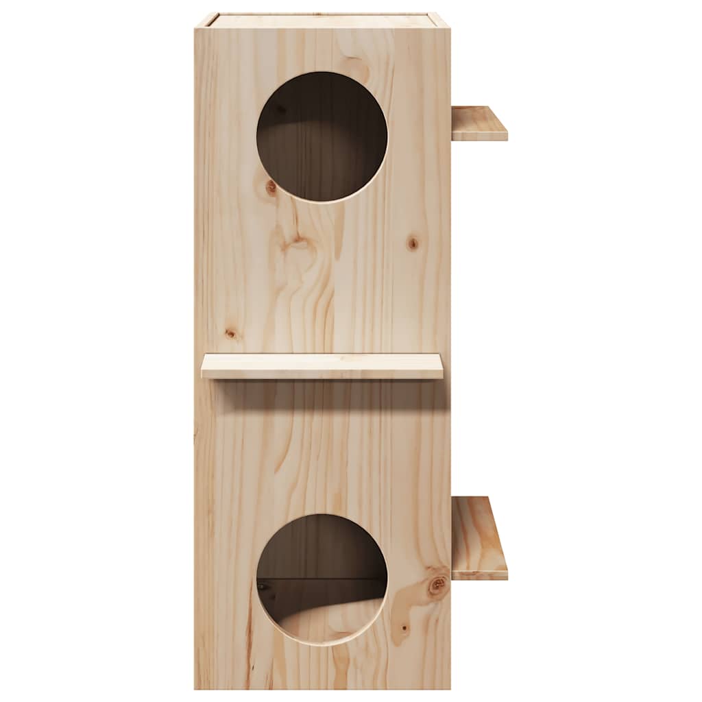 Cuccia per Gatti 43x43x90 cm in Legno Massello di Pino