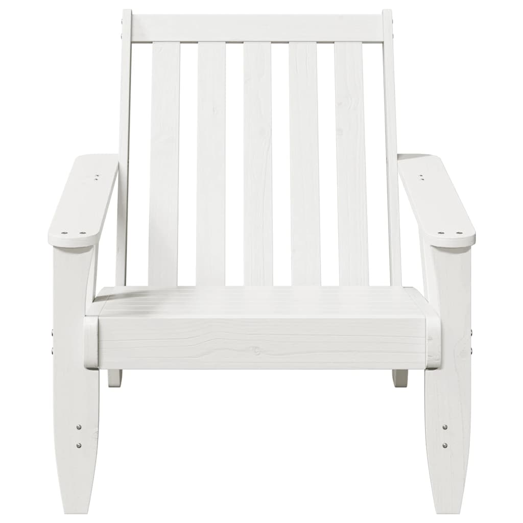 Sedie Adirondack da Giardino 2pz Bianche Legno Massello di Pino