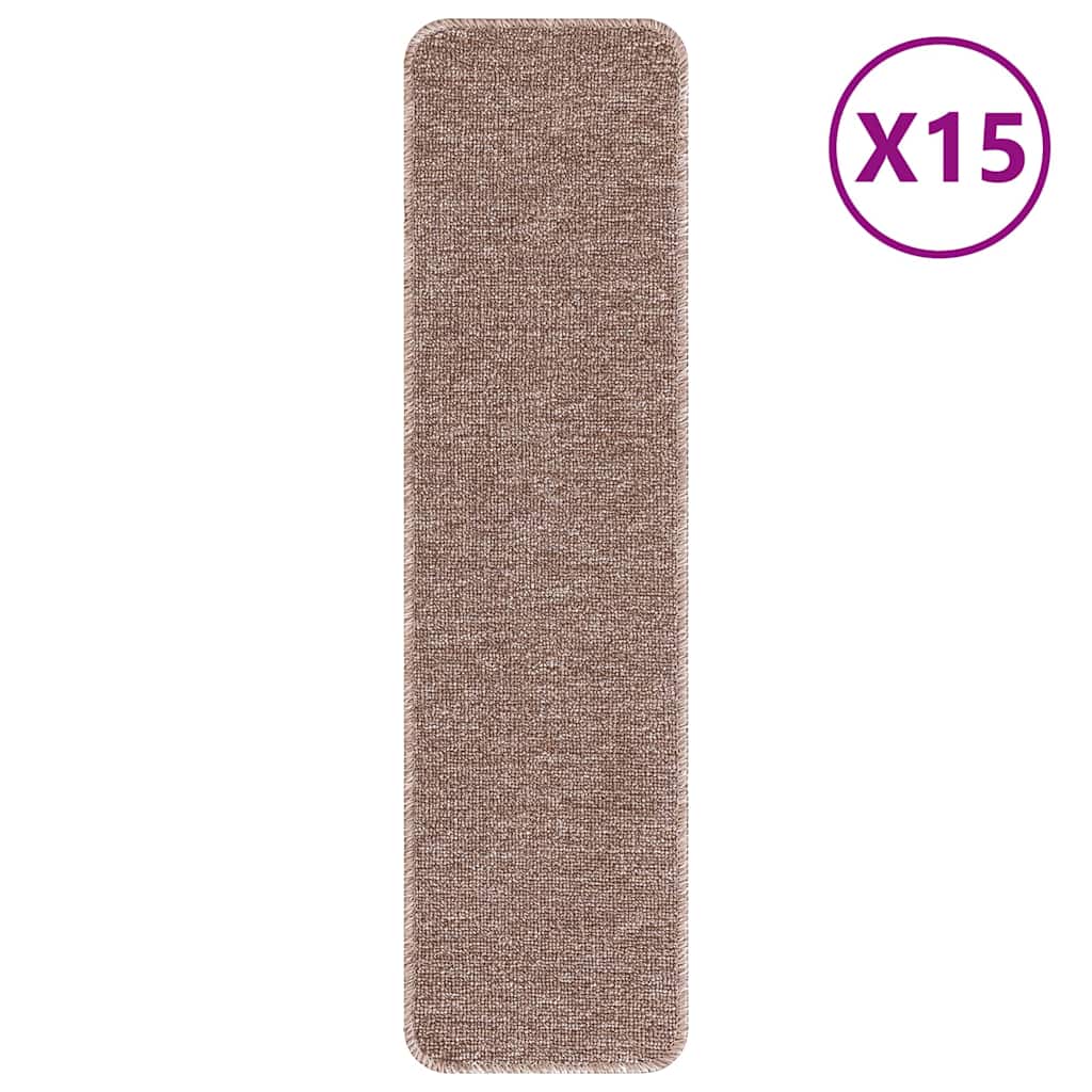 Tappetini Antiscivolo per Scale 15 pcs Marrone chiaro