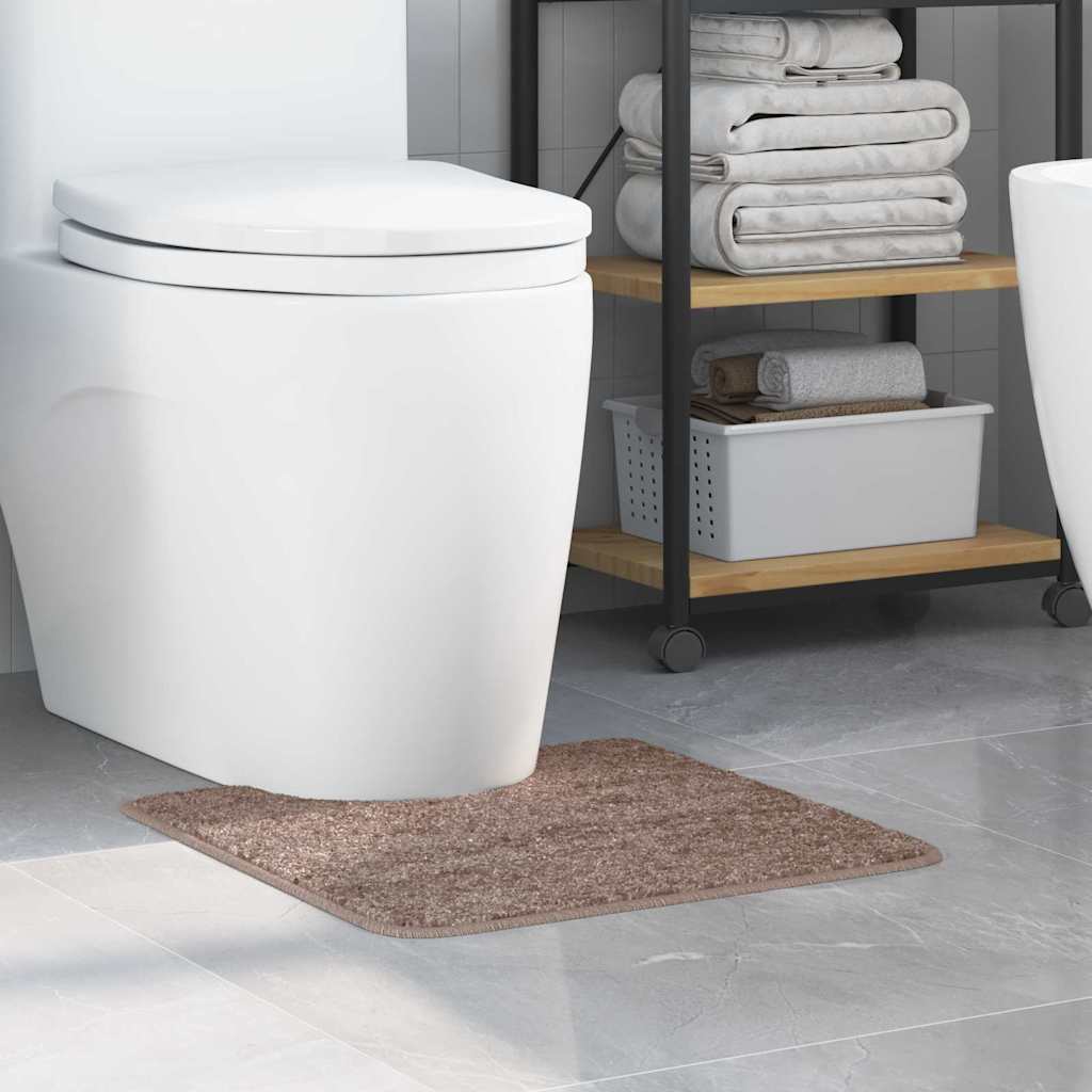 Tappeto Antiscivolo per Bagno con Taglio per Toilette Marrone