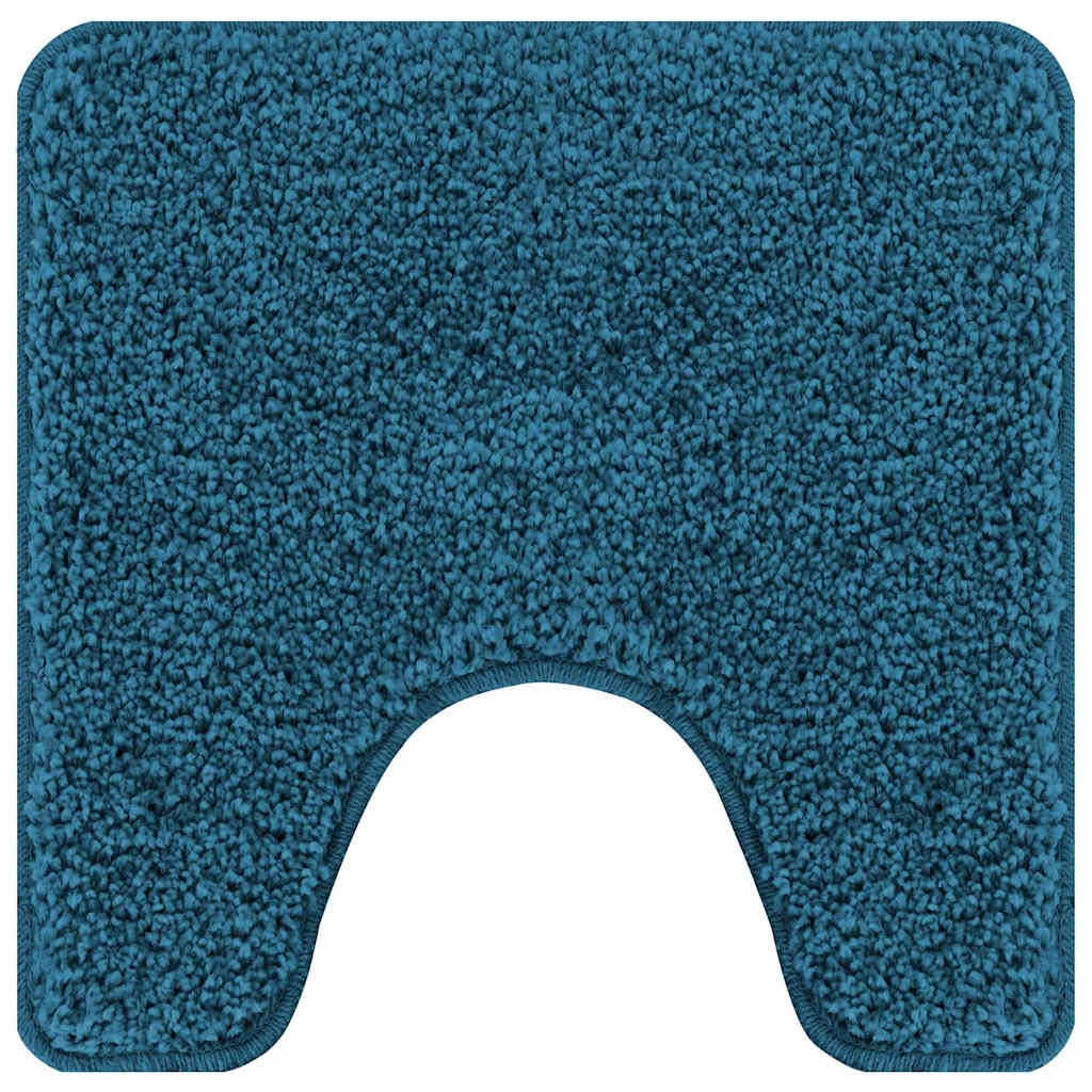 Tappeto Antiscivolo per Bagno con Taglio per Toilette Blu