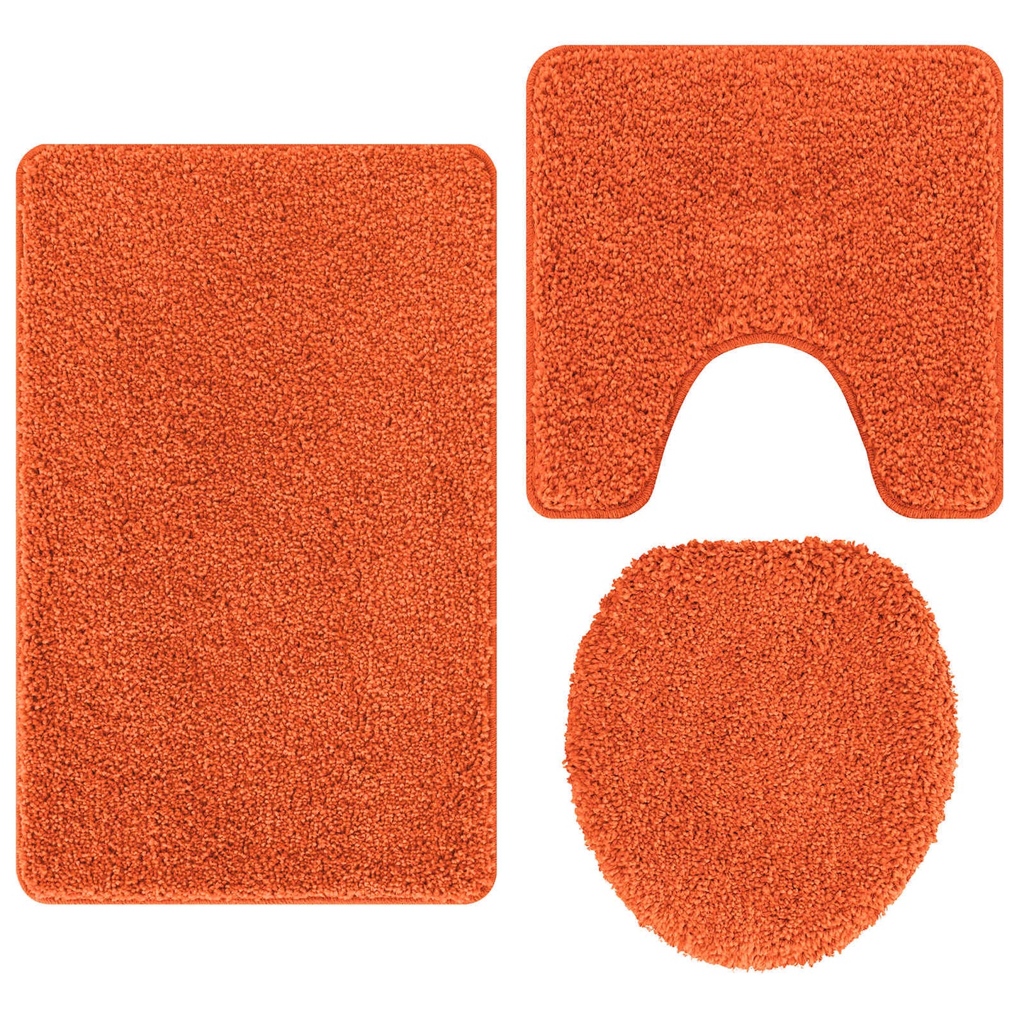 Set di tappetini antiscivolo per il bagno 3 pcs Arancione PP