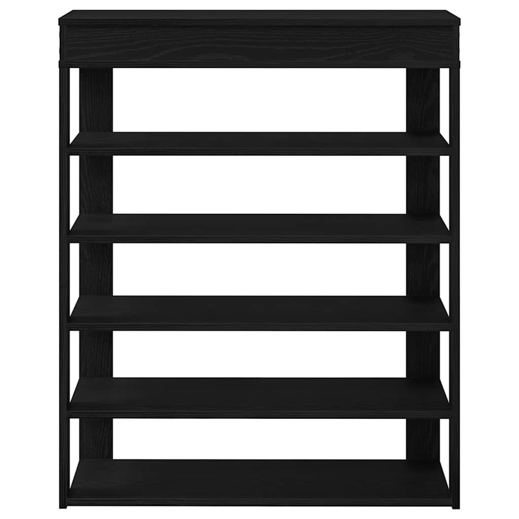 Scarpiera Nera 80x30x98 cm in Legno Multistrato