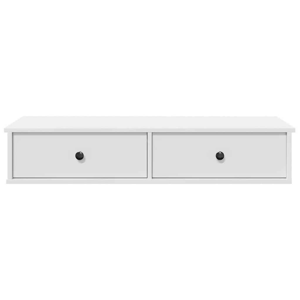 Scaffale a Parete con Cassetti Bianco 100x37,5x19 cm Truciolato