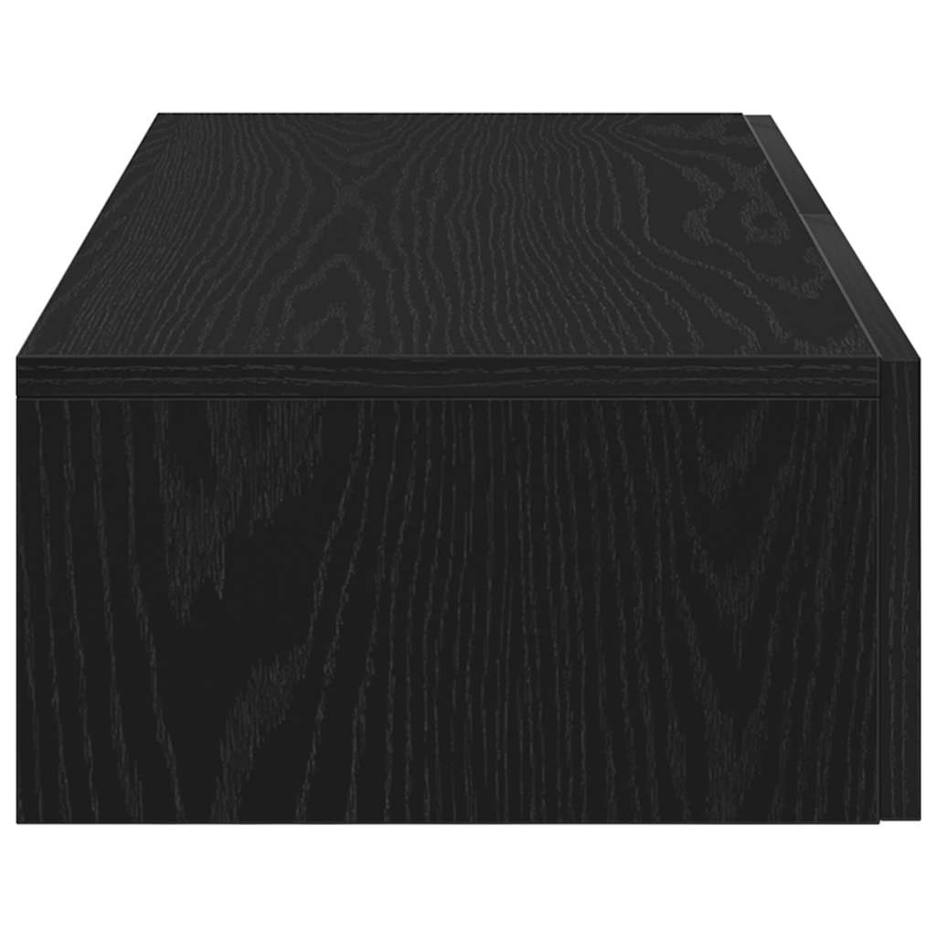Scaffale a Parete con Cassetti Nero 80x33x17 cm in Truciolato