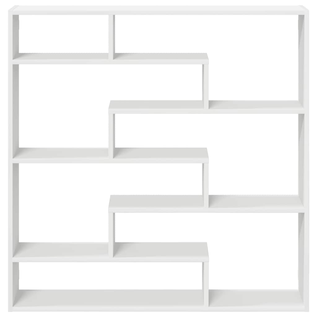 Mensola a Cubo da Parete 7 Scomparti in Truciolato Bianco