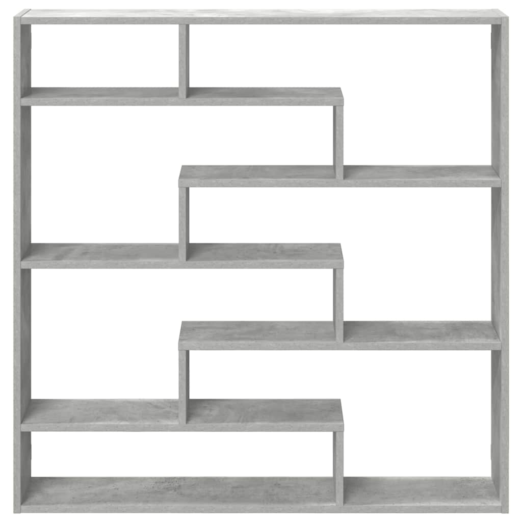 Mensola a Cubo da Parete 7 Scomparti Truciolato Grigio Cemento
