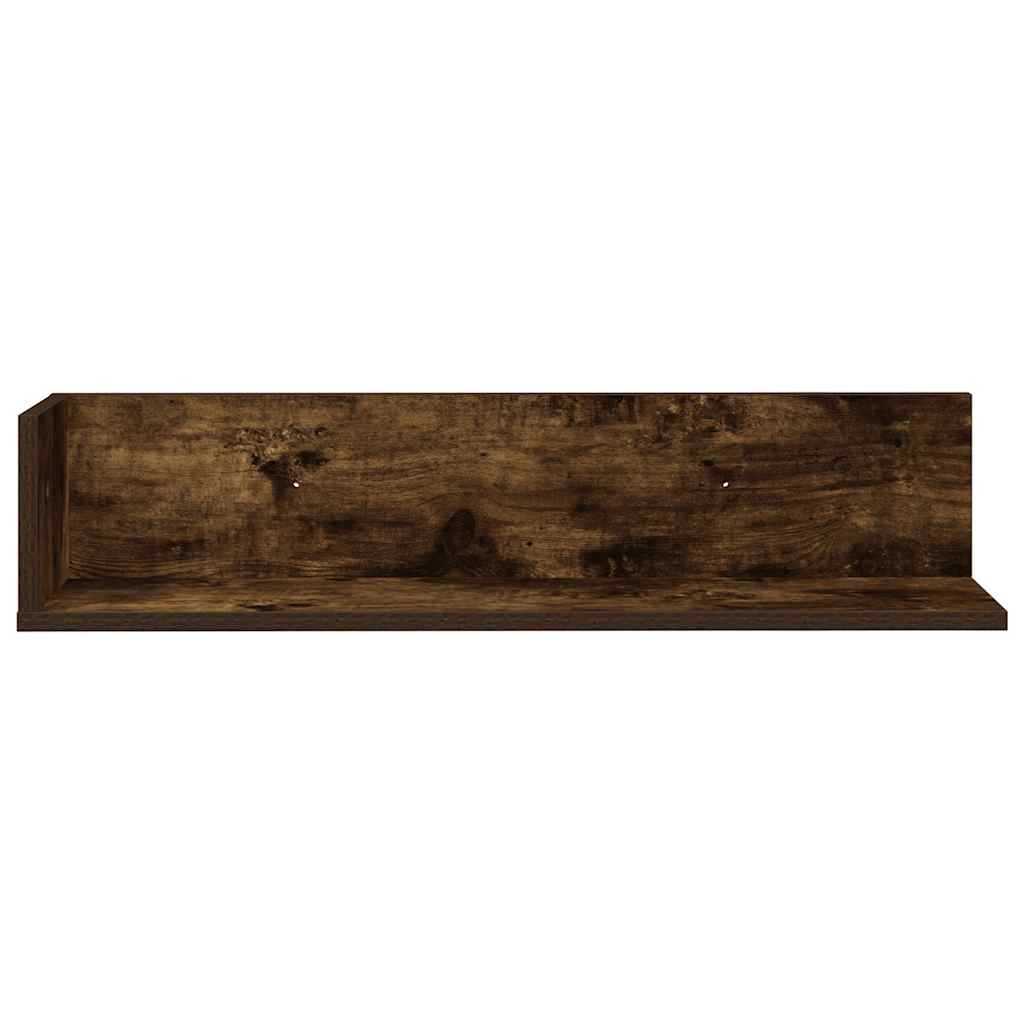 Mensole da Parete 2pz Rovere Fumo 75x16,5x16,5 cm in Truciolato