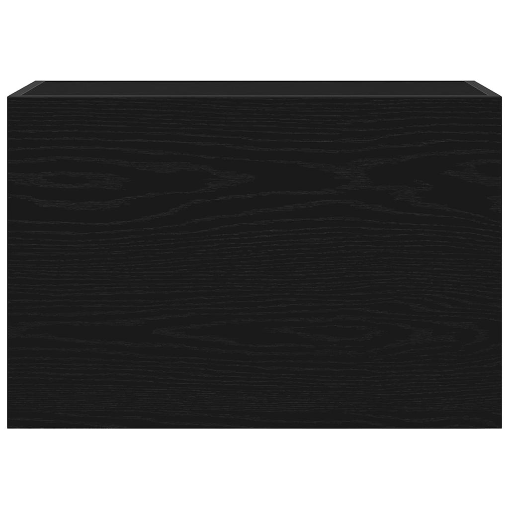 Mobile da Bagno a Parete Nero 60x25x40 cm in Legno Multistrato