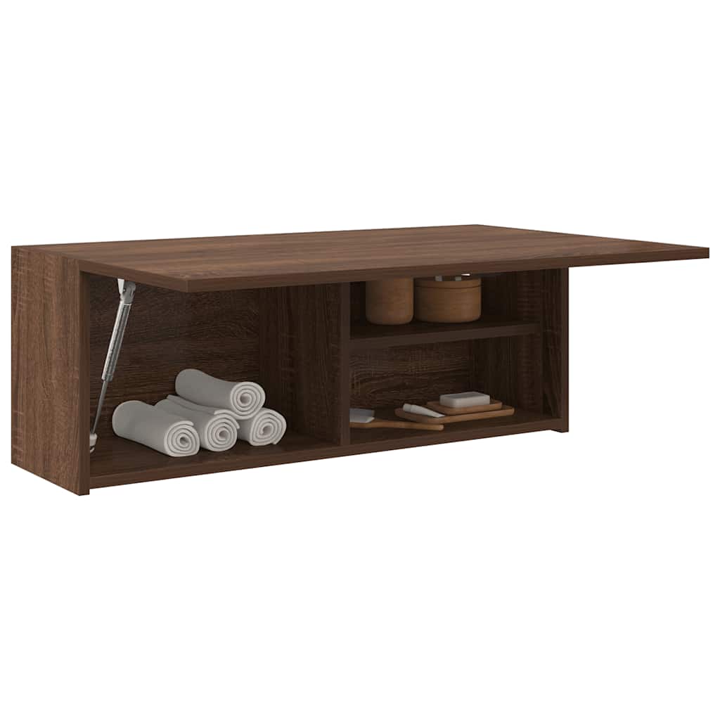 Armadietto Bagno Rovere Marrone 80x25x30cm in Legno Multistrato