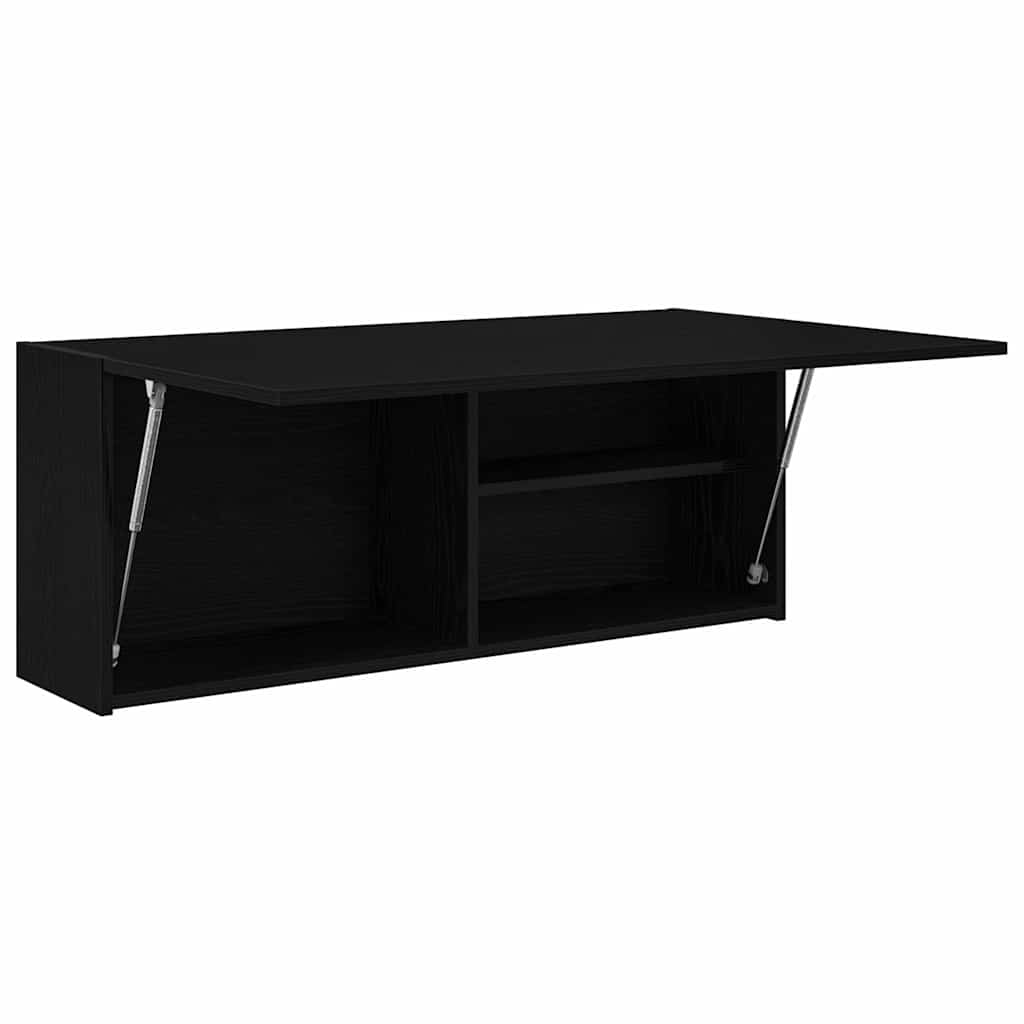Mobile da Bagno a Parete Nero 100x25x40 cm in Truciolato