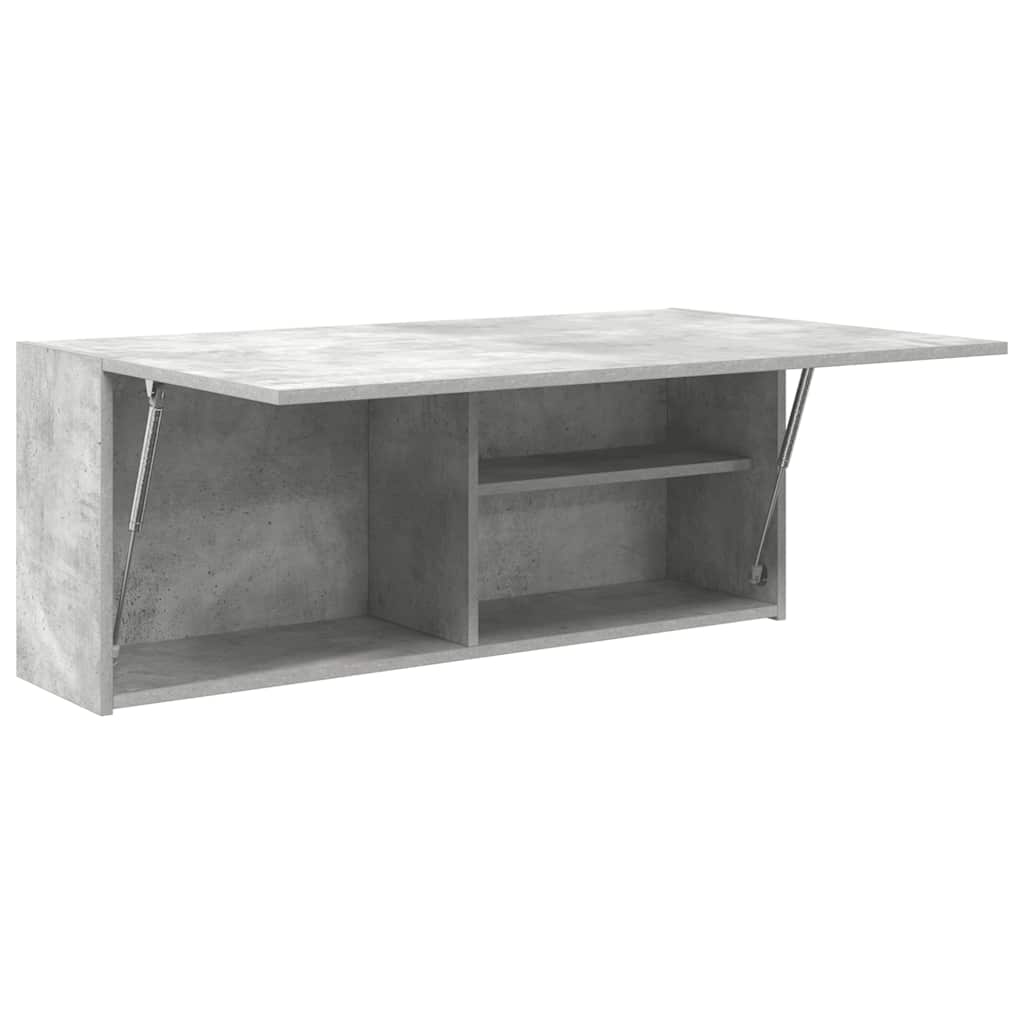 Armadietto da Bagno Grigio Cemento 100x25x40 cm in Truciolato
