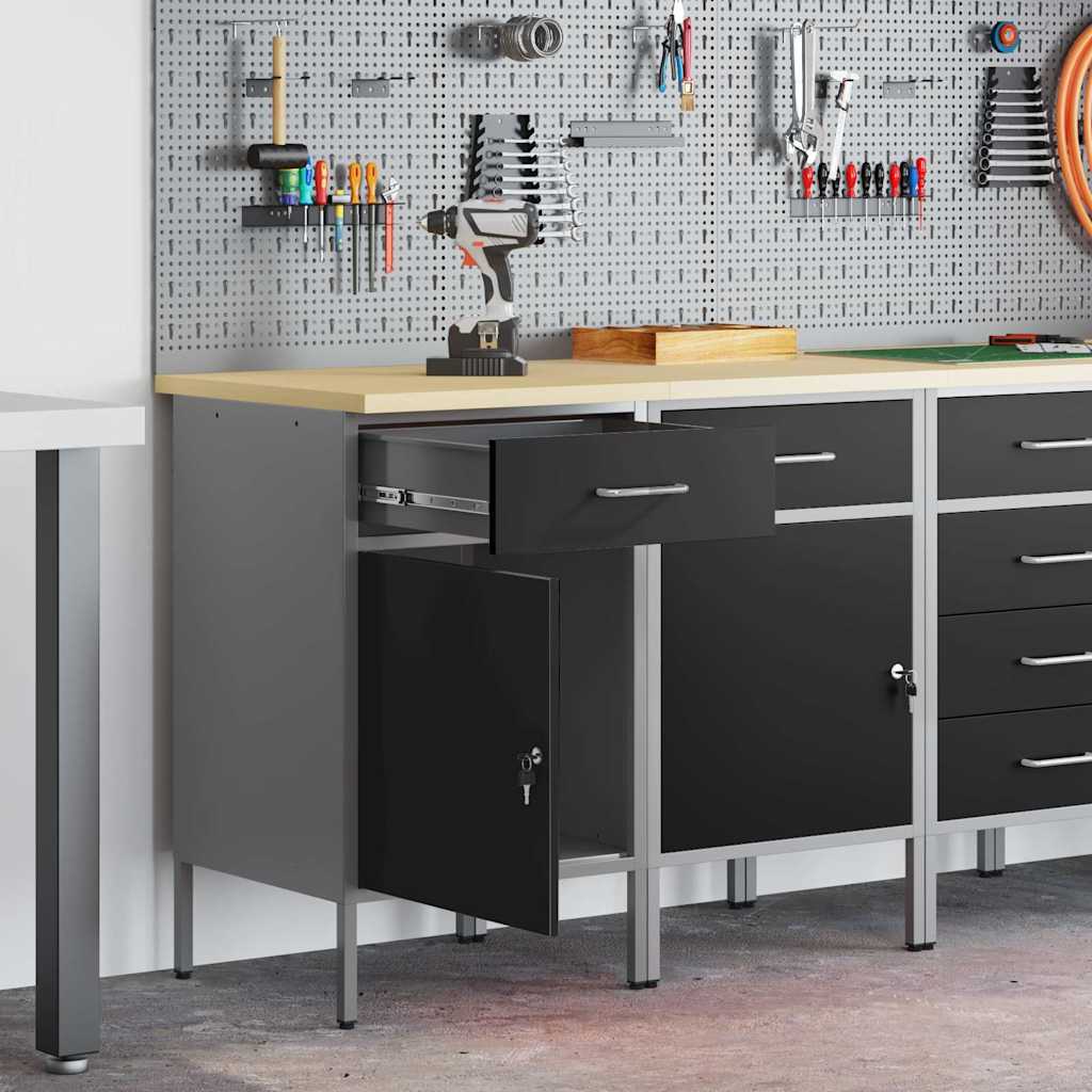 Mobile da lavoro 2 pcs Nero e Grigio 100 x 55 x 85 cm