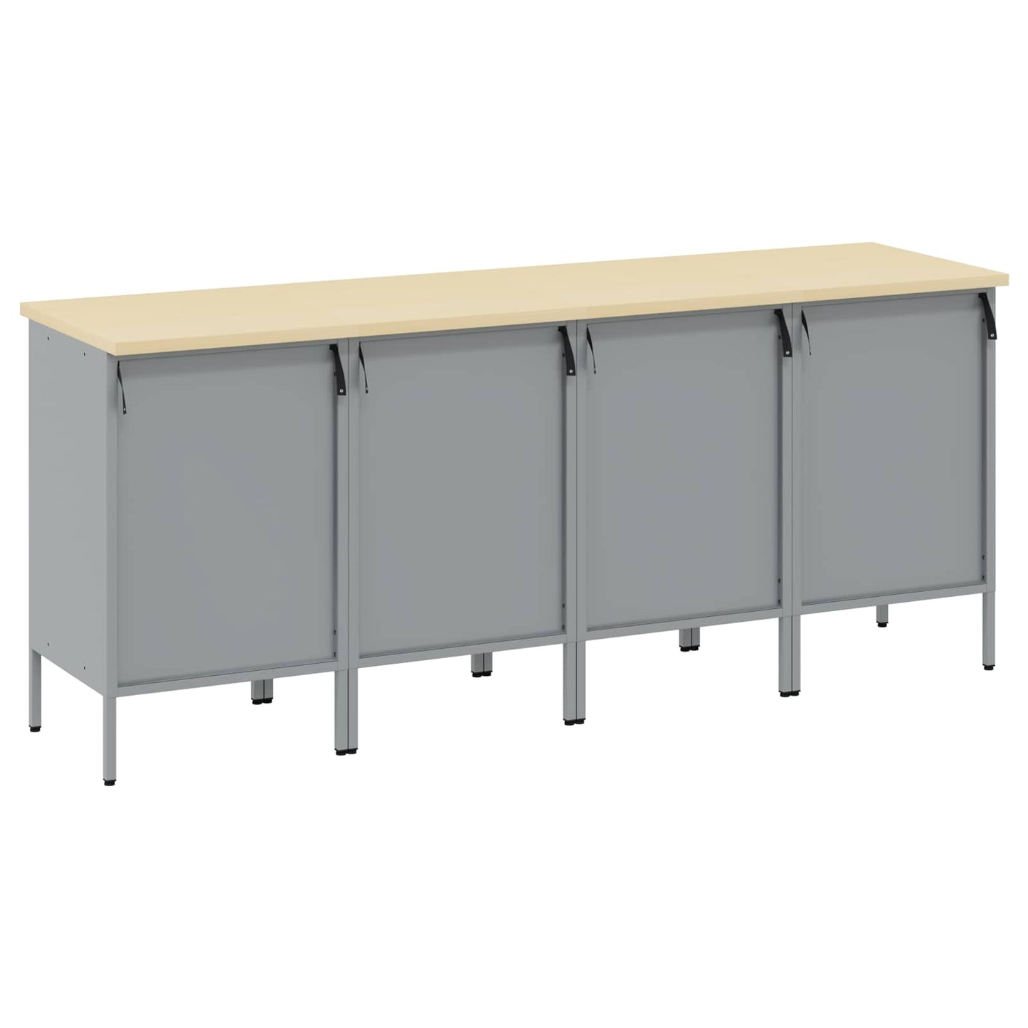 Mobile da lavoro 4 pcs Rosso e Grigio 200 x 55 x 85 cm