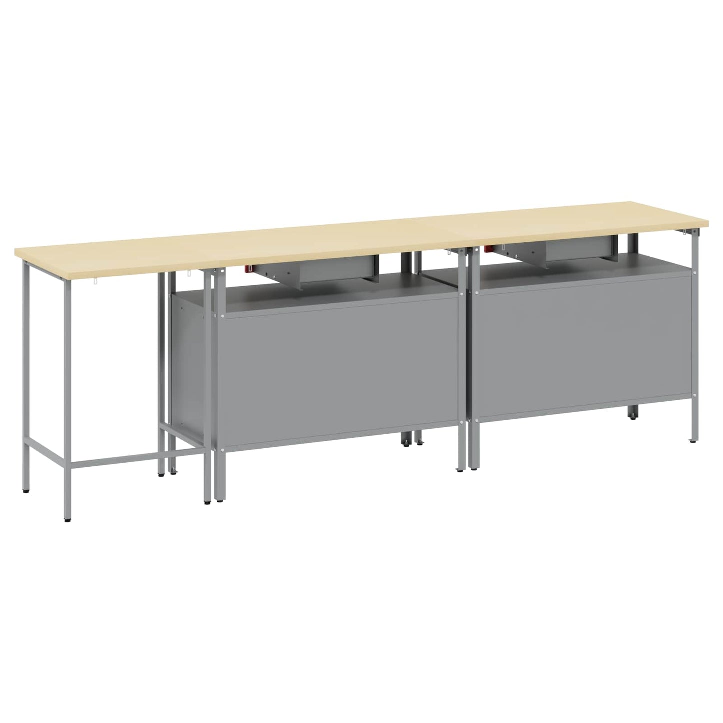 Set banco da lavoro con cassetto 3 pcs Rosso e Grigio