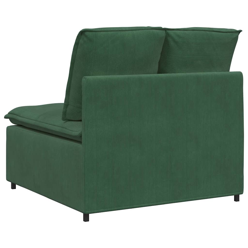 Modulo Centrale Divano Modulare con Cuscini Verde Scuro 100cm