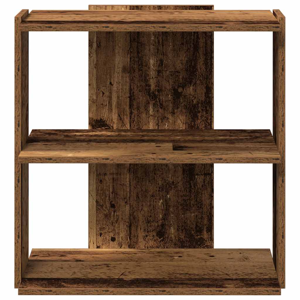 Libreria a 3 Ripiani Legno Vecchio 60x30x60cm Legno Multistrato