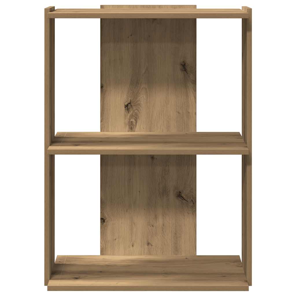 Libreria a 3 Ripiani Rovere 60x30x80 cm Legno Multistrato