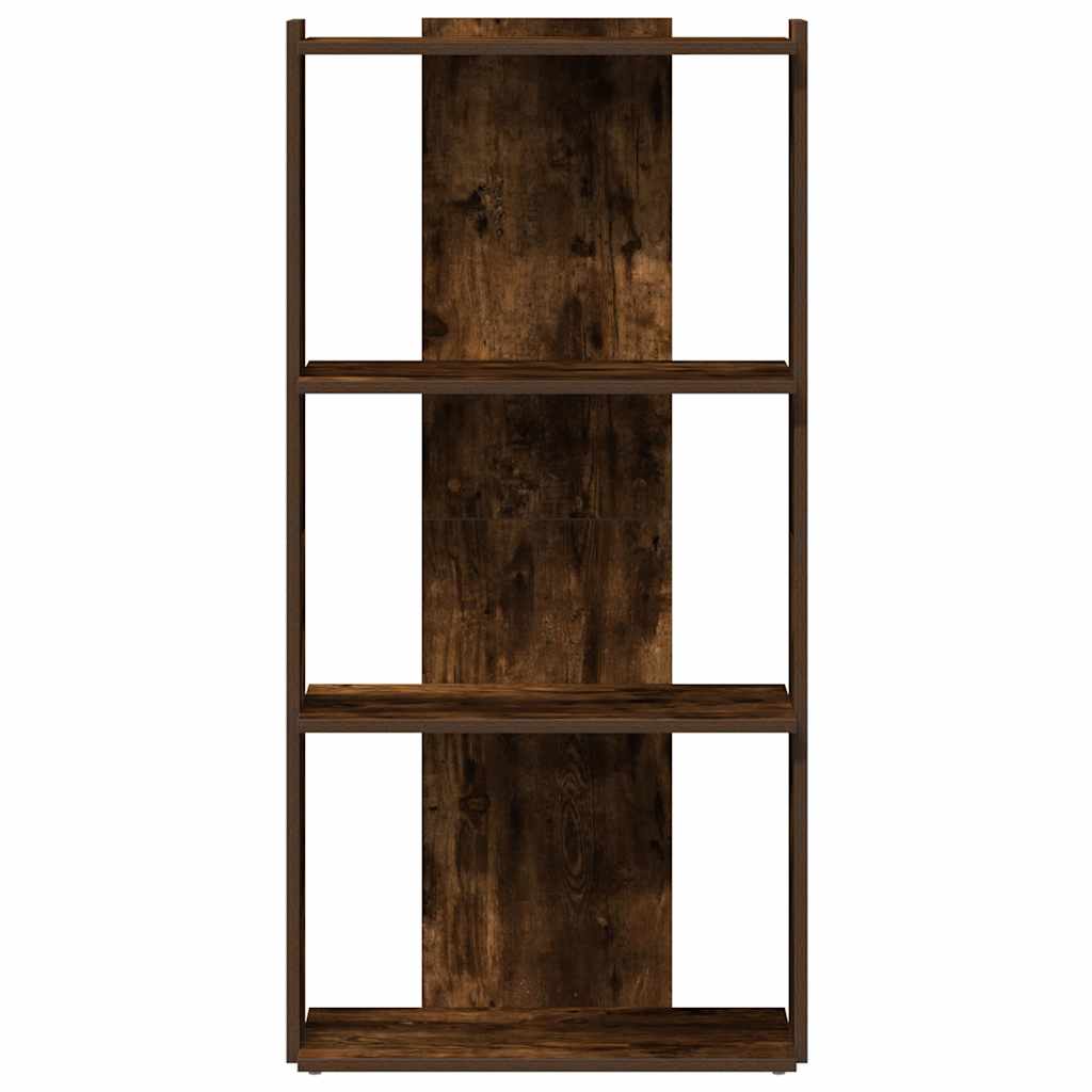 Libreria a 3 Ripiani Rovere Fumo 60x30x120 cm Legno Multistrato