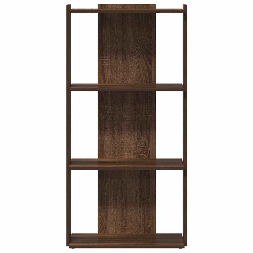 Libreria 3 Ripiani Rovere Marrone 60x30x120cm Legno Multistrato