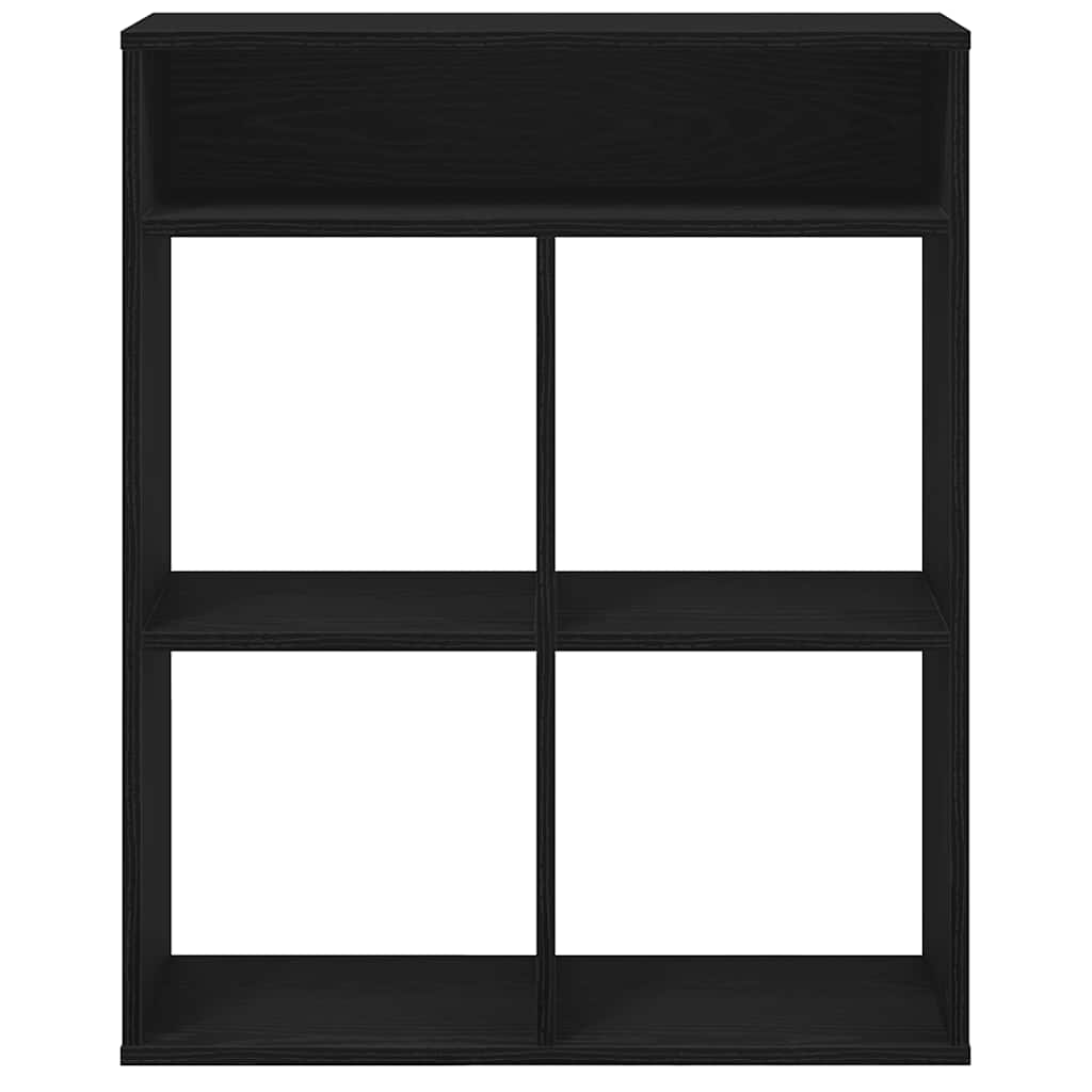 Libreria Nera 66x31x80 cm in Legno Multistrato