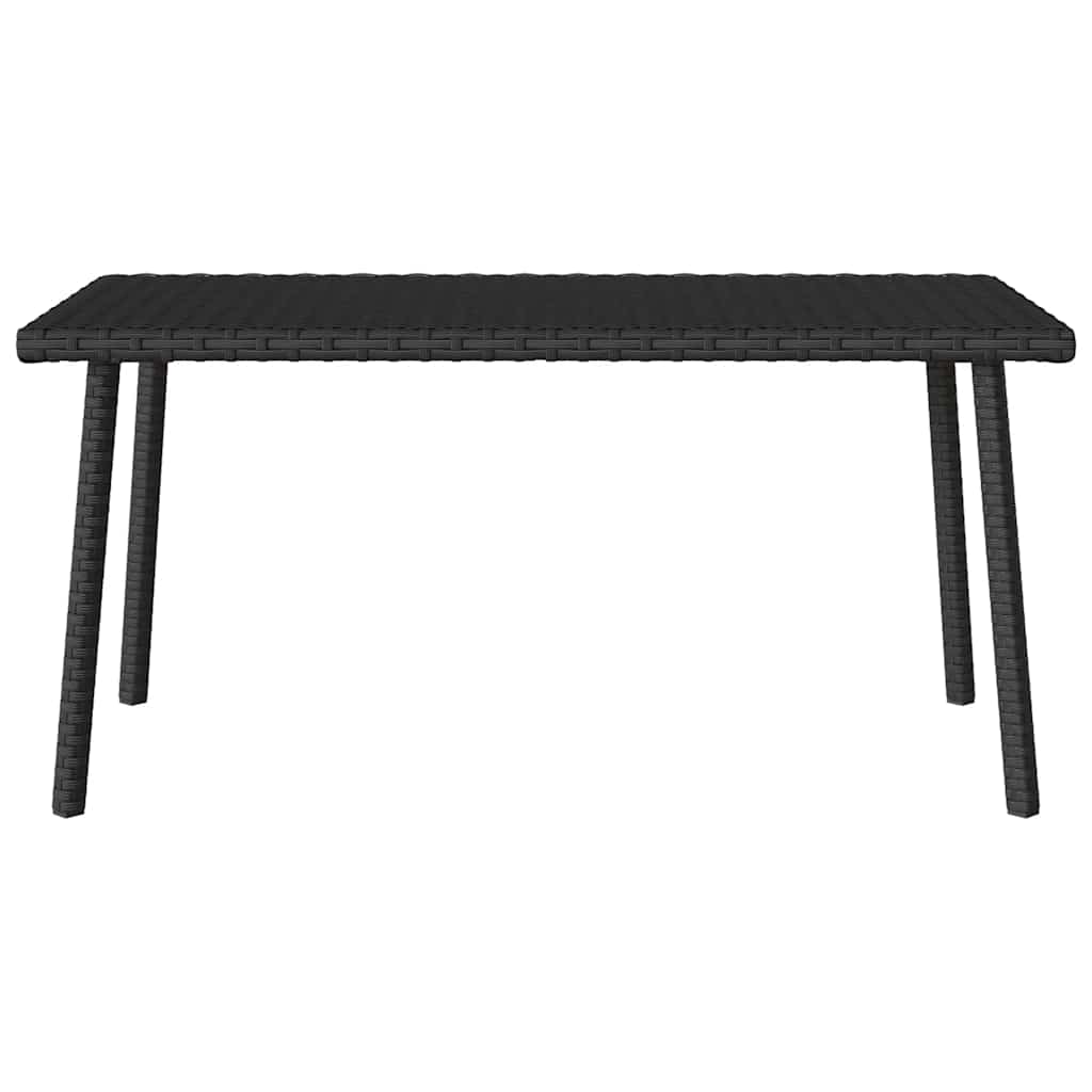 Tavolino da Giardino Rettangolare Nero 80x40x37 cm Polyrattan