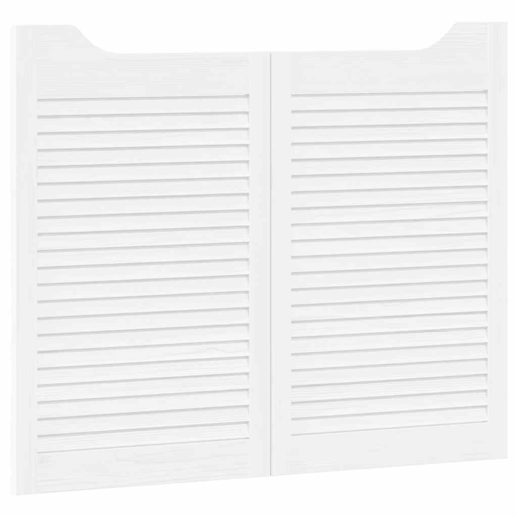 Porte a Battente 1-Paio Design a Lamelle Bianco 80x100 cm