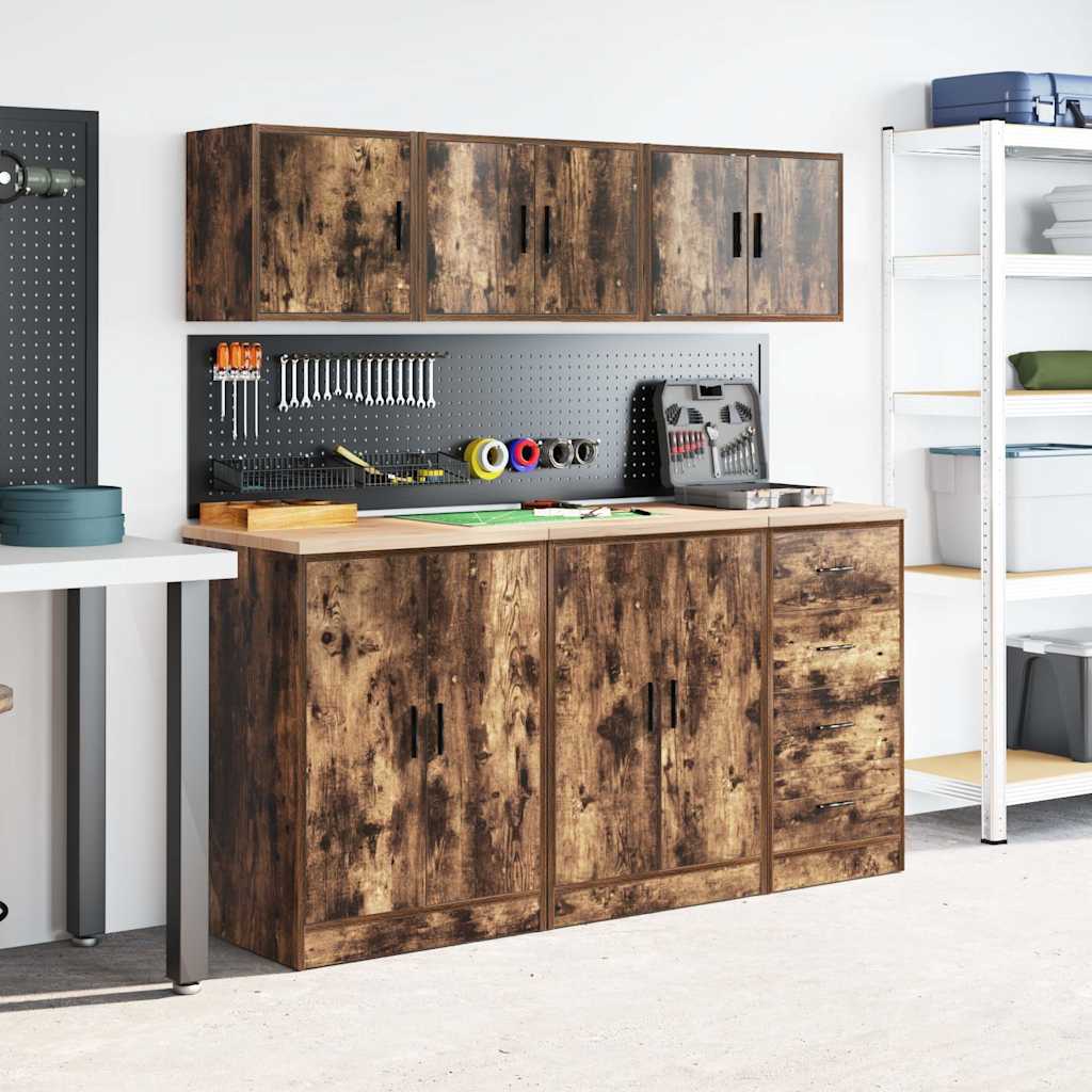 Pensile per Garage Rovere Fumo in Legno Multistrato