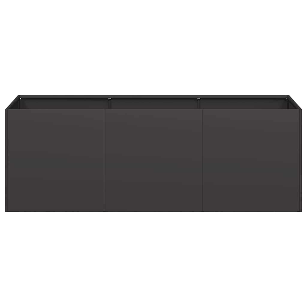 Fioriera Nera 120x40x40 cm in Acciaio Laminato a Freddo