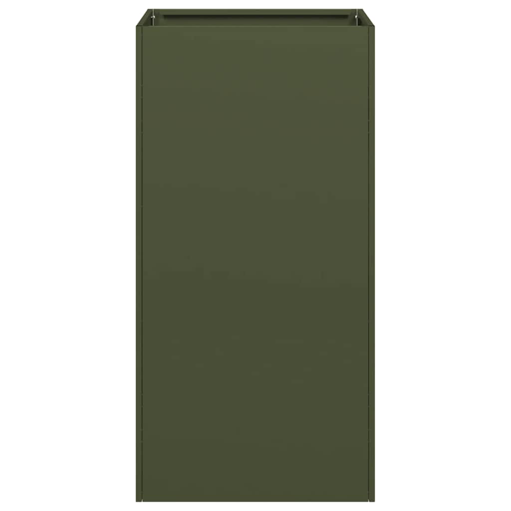 Fioriera Verde Oliva 40x40x80 cm in Acciaio Laminato a Freddo