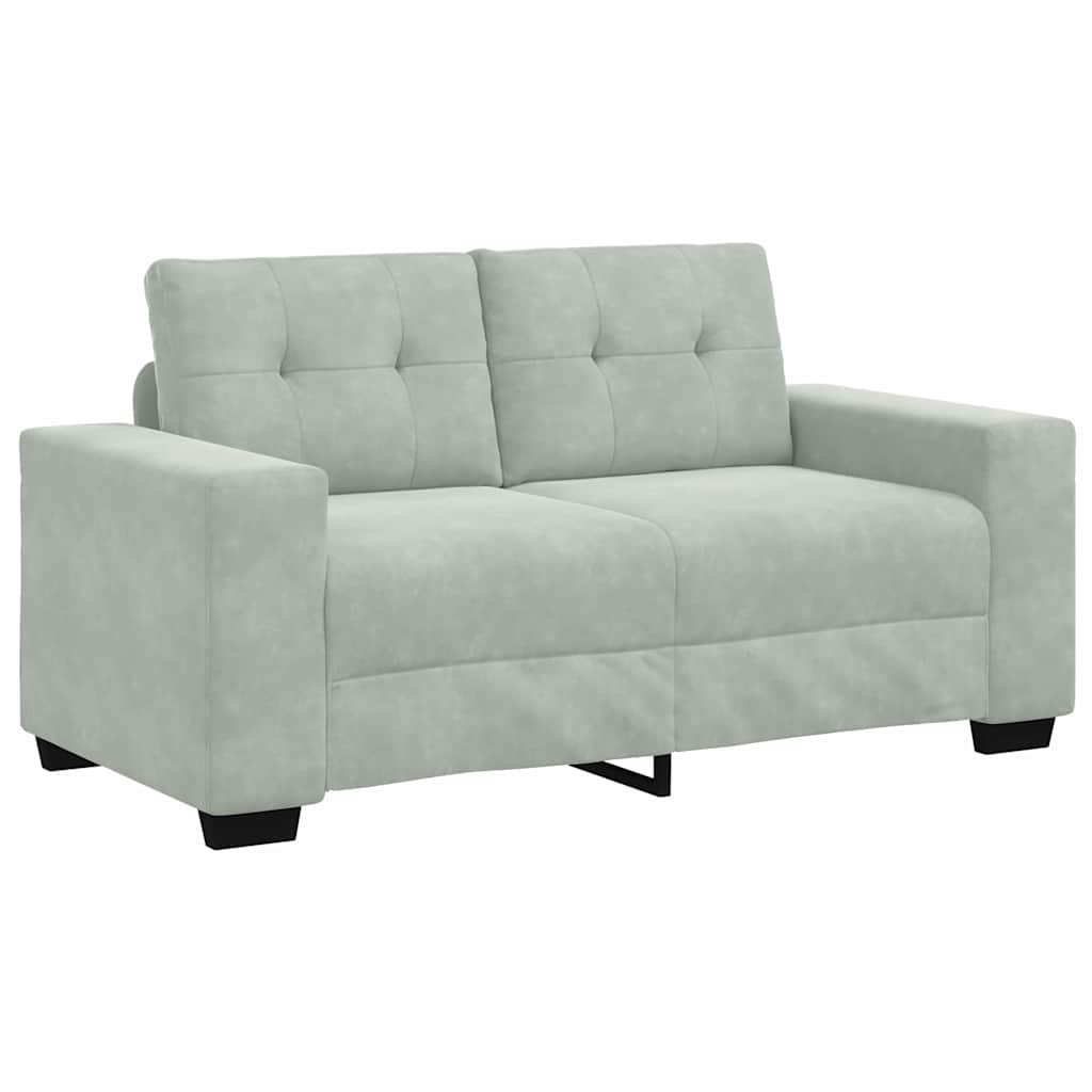 Set di divani 3 pcs Grigio chiaro 221 x 80 x 80 cm Velluto