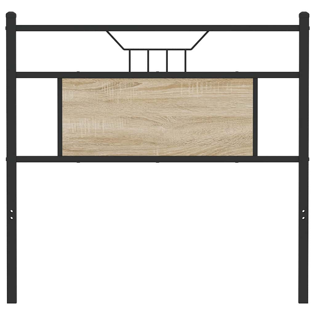 Testiera Rovere Sonoma 90 cm in Legno Multistrato e Acciaio