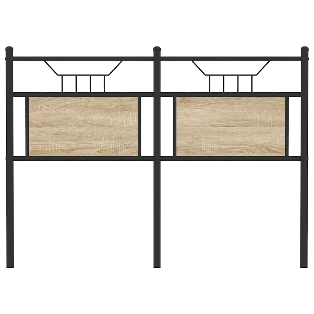 Testiera Rovere Sonoma 120 cm in Legno Multistrato e Acciaio