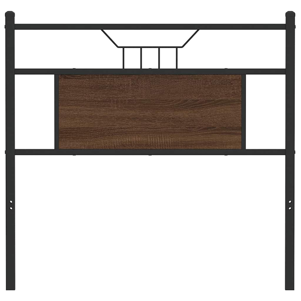 Testiera di Ricambio Rovere Marrone 75 cm in Legno Multistrato e Acciaio