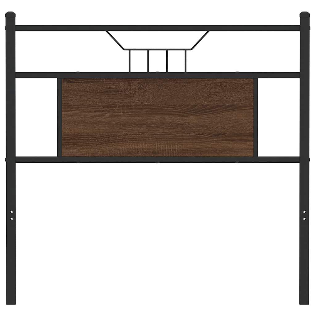 Testiera Rovere Marrone 90 cm in Legno Multistrato e Acciaio