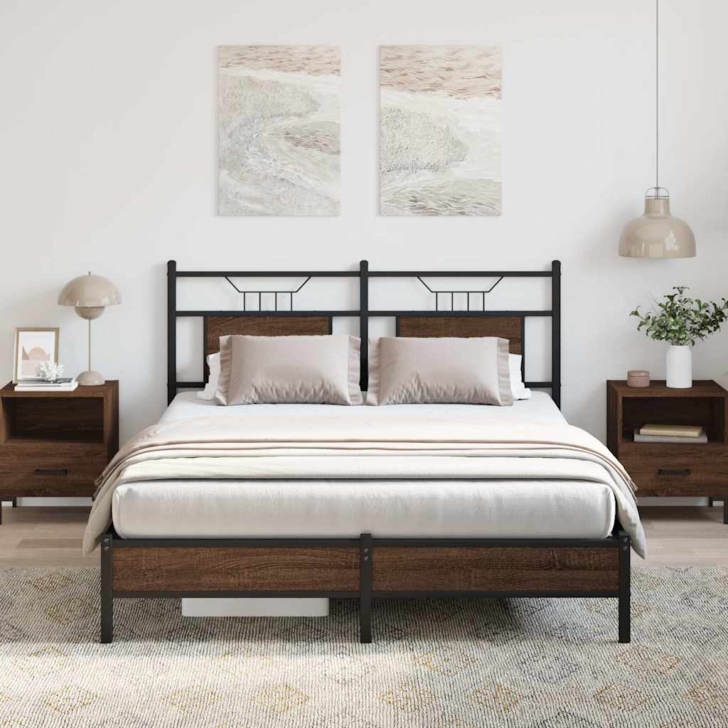 Giroletto senza Materasso Rovere Marrone 137x190 cm Truciolato