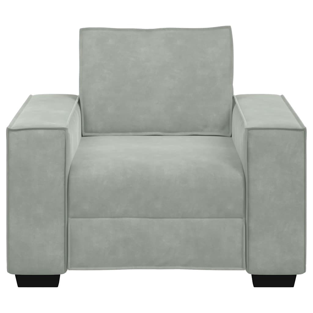 Divano Sedia Grigio Chiaro 59 cm Velluto