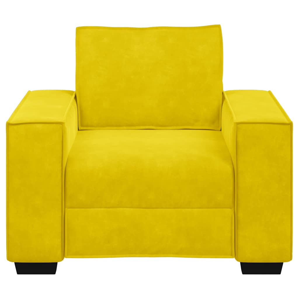 Divano Sedia Giallo 59 cm Velluto