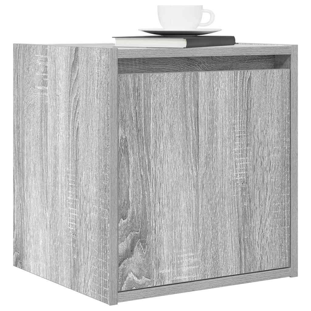 Comodino a Muro Grigio Sonoma 38x34x40 cm