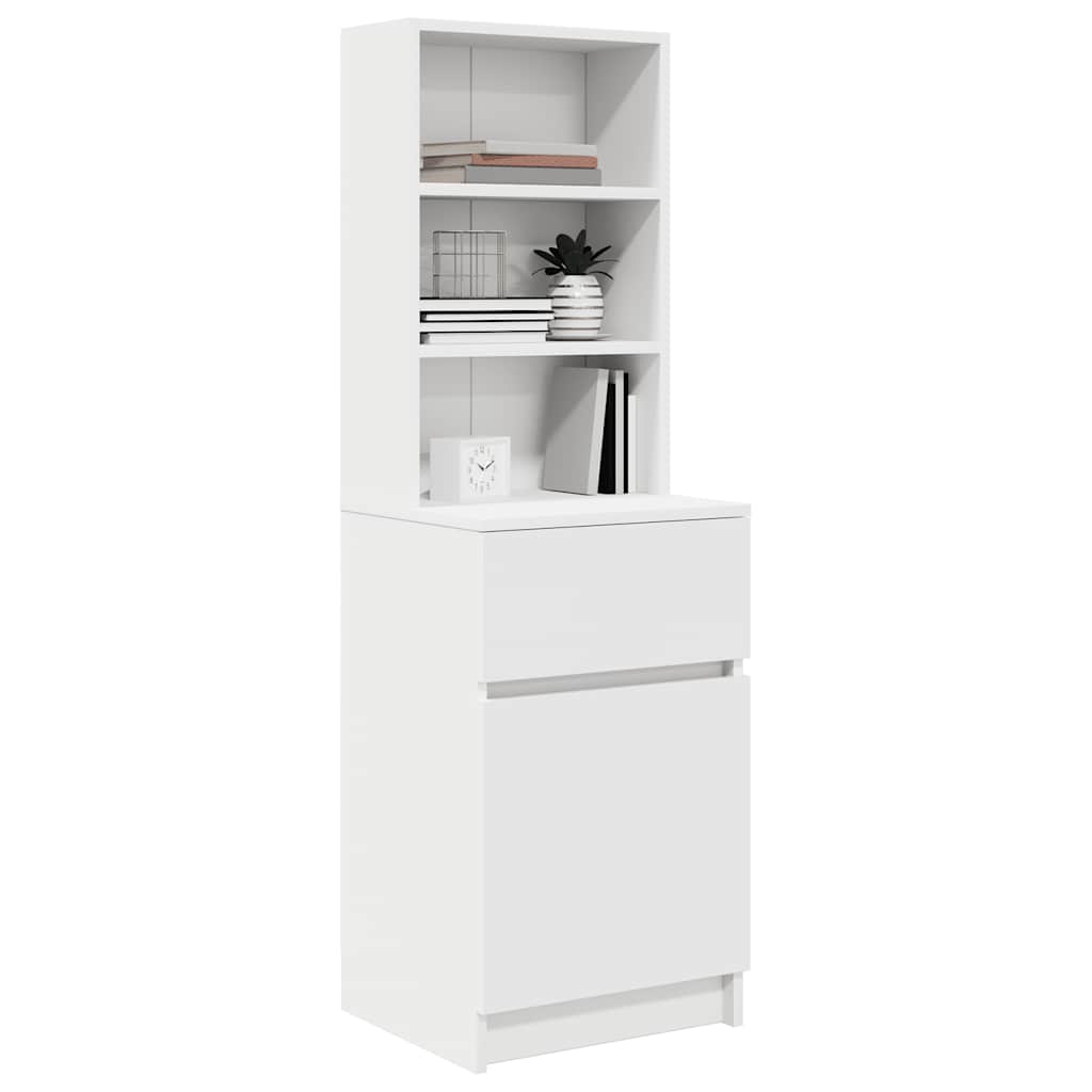 Comodino Bianco 39x35x125 cm in Legno Multistrato