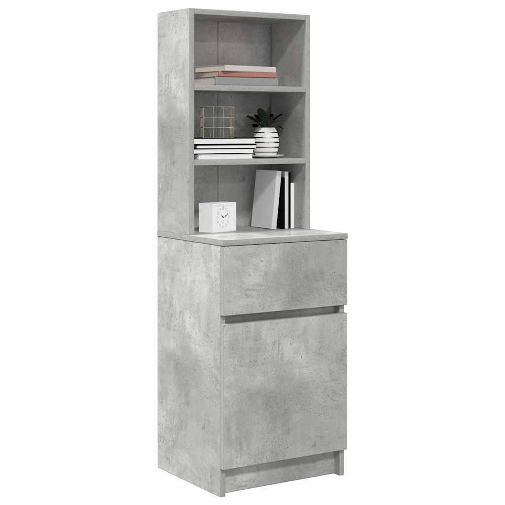 Comodino Grigio Cemento 39x35x125 cm in Legno Multistrato