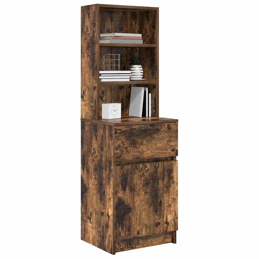 Comodino Rovere Fumo 39x35x125 cm in Legno Multistrato