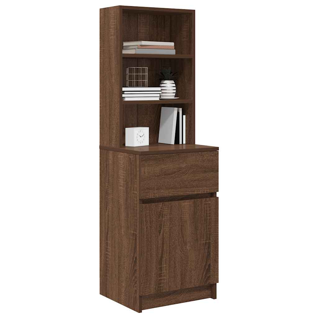 Comodino Rovere Marrone 39x35x125 cm in Legno Multistrato