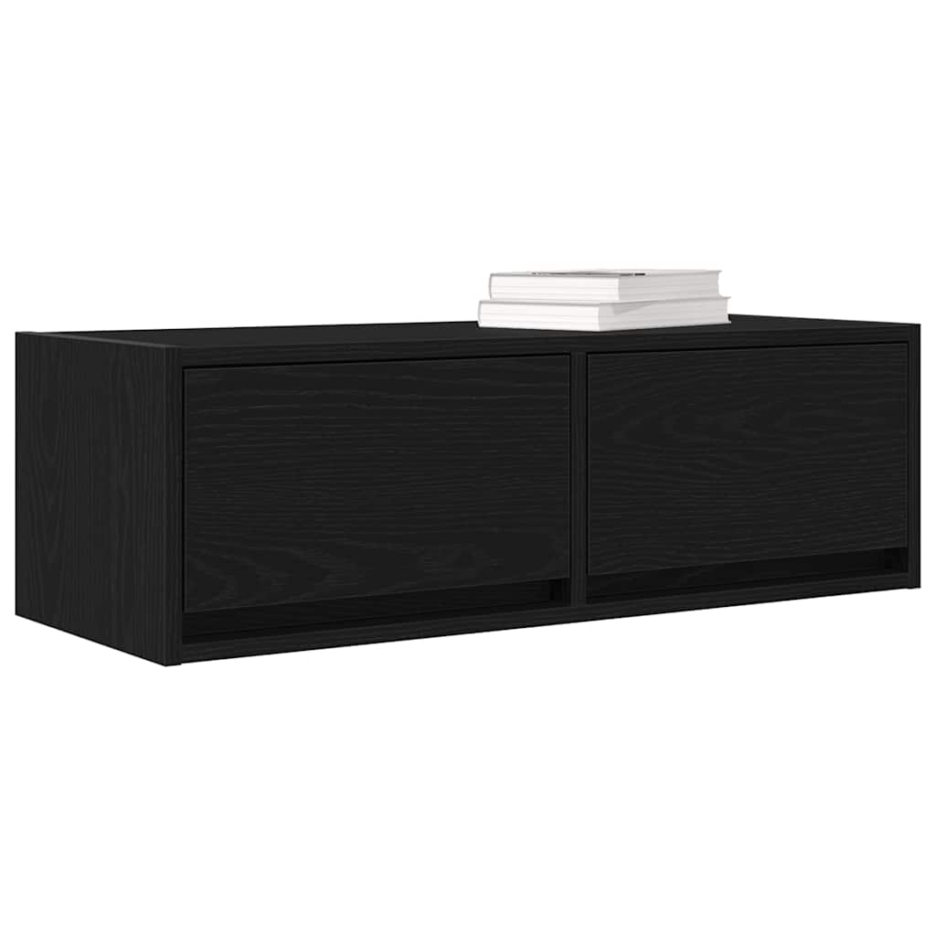 Mobili TV 2 pz Rovere Nero 80x31x25,5 cm in Legno Multistrato