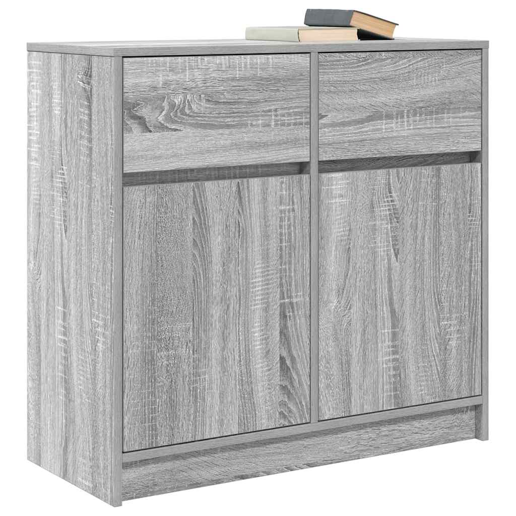 Credenza con Cassetto Grigio Sonoma 80x34x76 cm in Truciolato