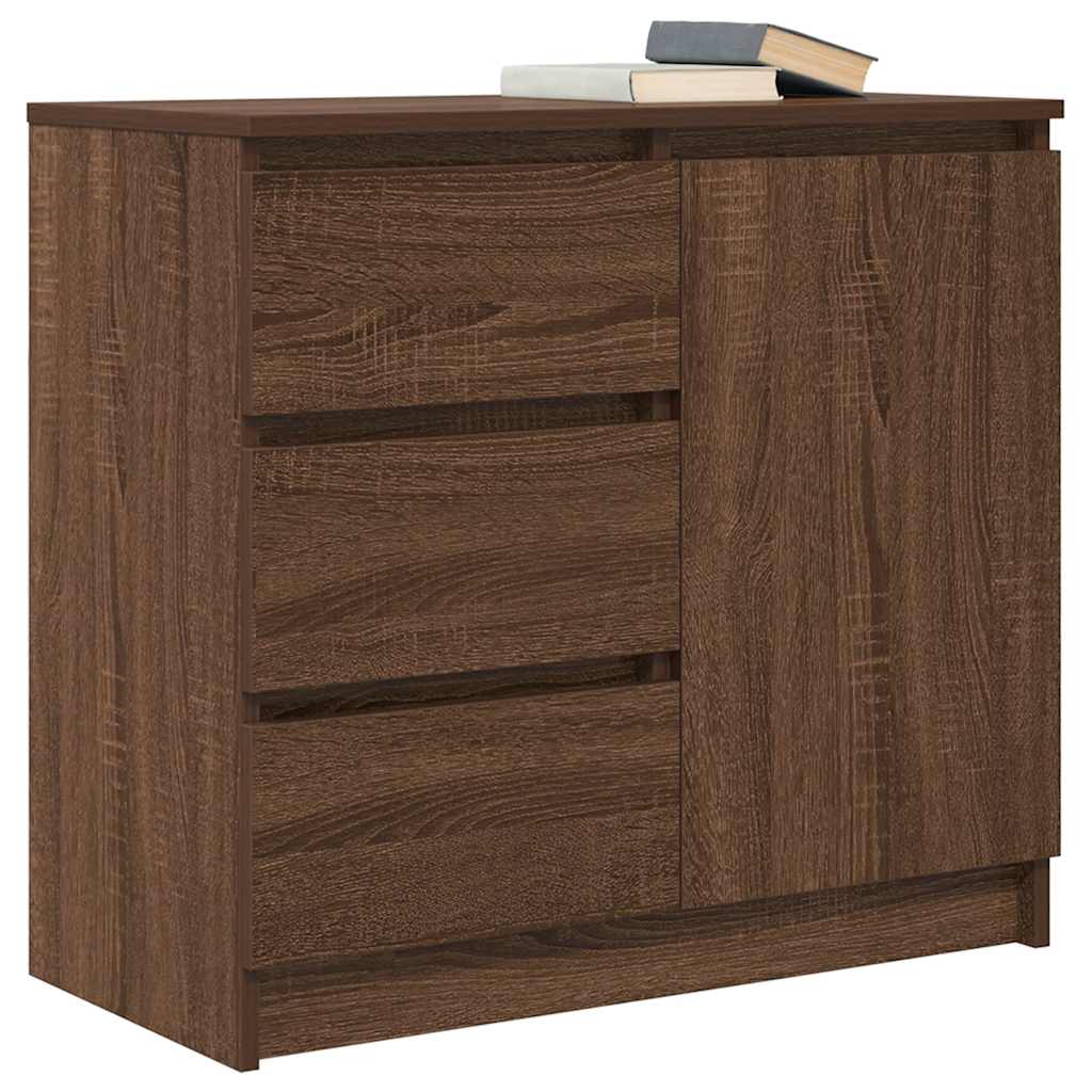 Credenza con Cassetto Rovere Marrone 71x35x65 cm in Truciolato