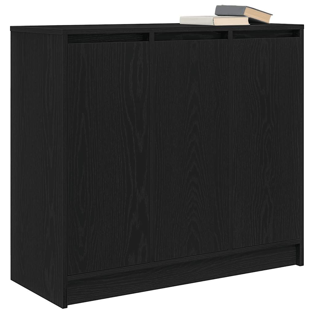 Credenza Rovere Nero 85x34x76 cm in Legno Multistrato
